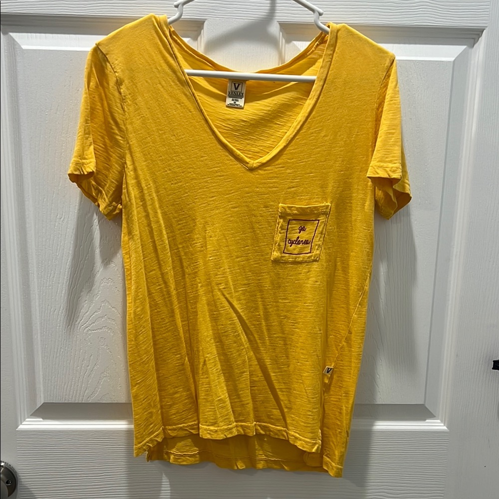 ISU Cyclones Yellow V-Neck T-Shirt with Pocket